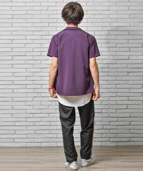 MinoriTY(マイノリティ)の「ショートスリーブ無地オープンカラーシャツ 半袖 開襟 アロハ(シャツ/ブラウス・メンズ・ブラック/ベージュ/パープル/ネイビー/グレー/レッド/ピンク/グリーン・M/L)」の13枚目の写真