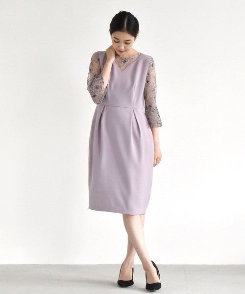 【美品)kaene カエン レースドレス 36 ワンピース 結婚式 ブラック kaene（カエン）の「レースコクーンワンピース（ドレス）」 - WEAR