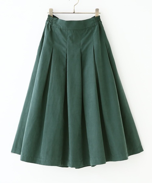 n'OrLABEL（ノアールレーベル）の「『スエードタッチタックスカート』（スカート・レディース・ブラック/ダークグリーン/ライトカーキ/キャメル/バーガンディー/ターメリック/モカ/ボルドー・FREE）」の3枚目の写真