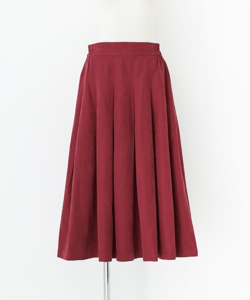 n'OrLABEL（ノアールレーベル）の「『スエードタッチタックスカート』（スカート・レディース・ブラック/ダークグリーン/ライトカーキ/キャメル/バーガンディー/ターメリック/モカ/ボルドー・FREE）」の14枚目の写真