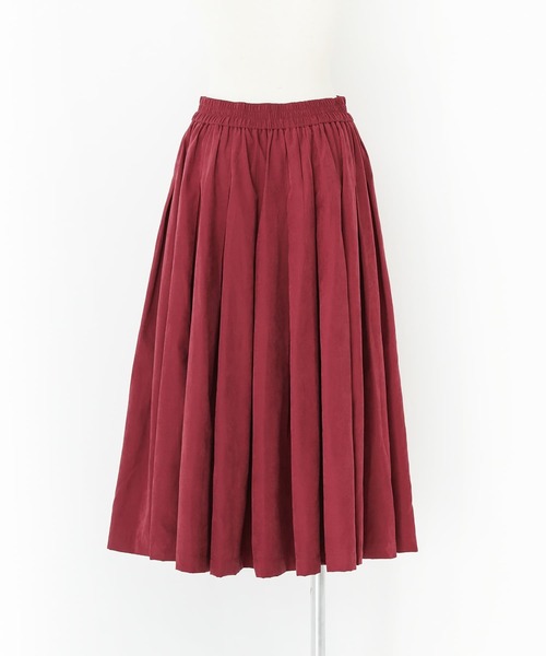 n'OrLABEL（ノアールレーベル）の「『スエードタッチタックスカート』（スカート・レディース・ブラック/ダークグリーン/ライトカーキ/キャメル/バーガンディー/ターメリック/モカ/ボルドー・FREE）」の12枚目の写真