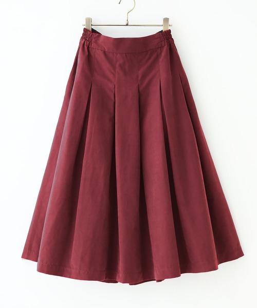 n'OrLABEL（ノアールレーベル）の「『スエードタッチタックスカート』（スカート・レディース・ブラック/ダークグリーン/ライトカーキ/キャメル/バーガンディー/ターメリック/モカ/ボルドー・FREE）」の11枚目の写真