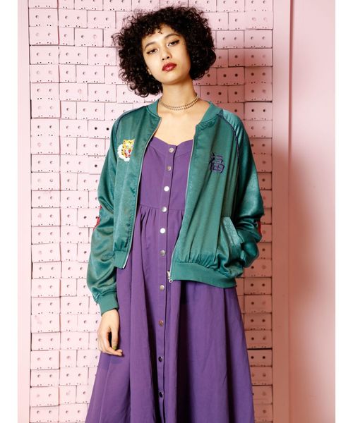 jouetie（ジュエティ）の「リバーシブルベトスカジャン（スカジャン・レディース・ブラック/アイボリー/グリーン・MEDIUM）」の5枚目の写真