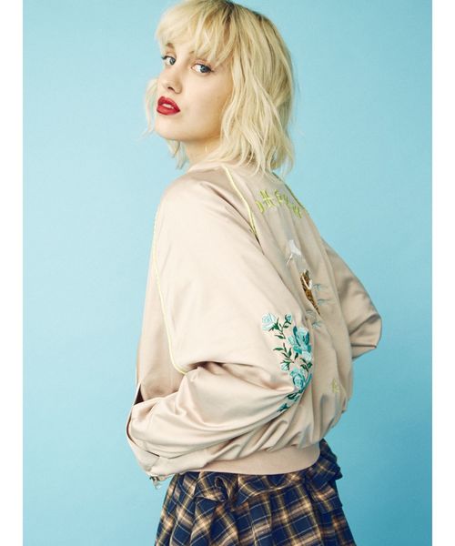 jouetie（ジュエティ）の「リバーシブルベトスカジャン（スカジャン・レディース・ブラック/アイボリー/グリーン・MEDIUM）」の10枚目の写真