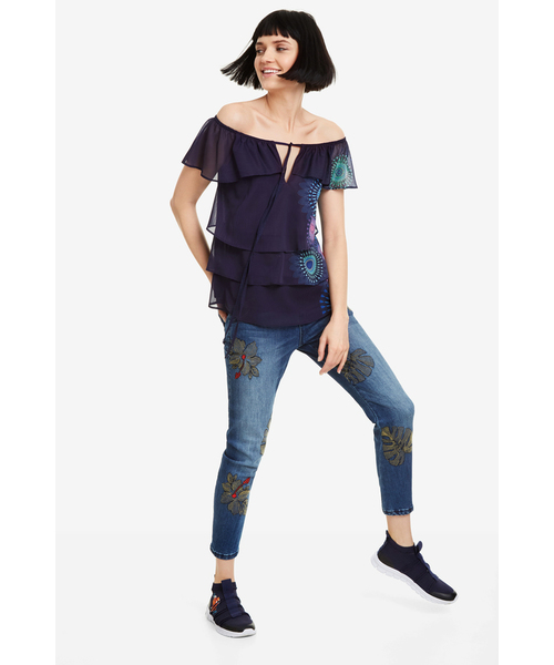 Desigual(デシグアル)の「ブラウス ショート袖(Tシャツ/カットソー・レディース・ブルー・2L/SS/S/M/L/3L)」の9枚目の写真