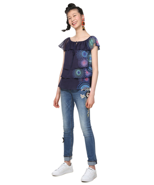Desigual(デシグアル)の「ブラウス ショート袖(Tシャツ/カットソー・レディース・ブルー・2L/SS/S/M/L/3L)」の8枚目の写真