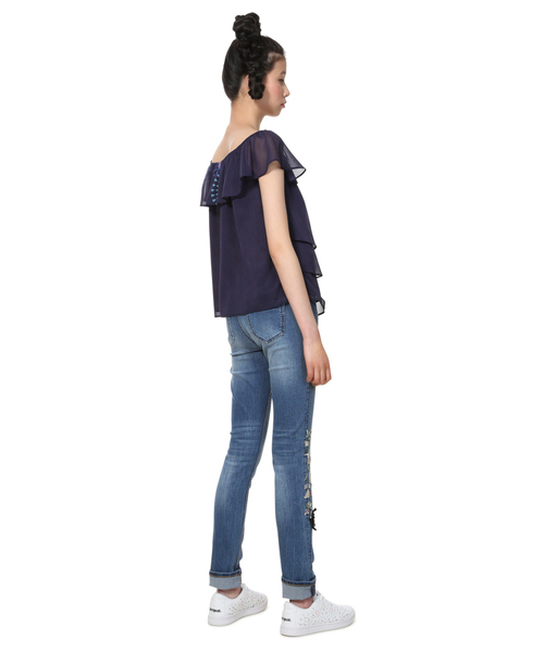 Desigual(デシグアル)の「ブラウス ショート袖(Tシャツ/カットソー・レディース・ブルー・2L/SS/S/M/L/3L)」の6枚目の写真