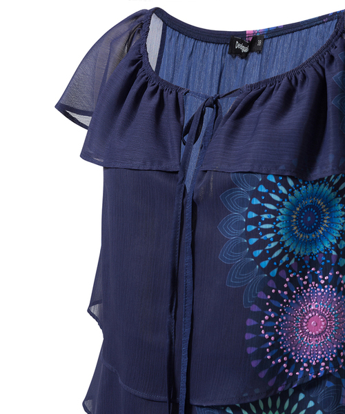 Desigual(デシグアル)の「ブラウス ショート袖(Tシャツ/カットソー・レディース・ブルー・2L/SS/S/M/L/3L)」の10枚目の写真