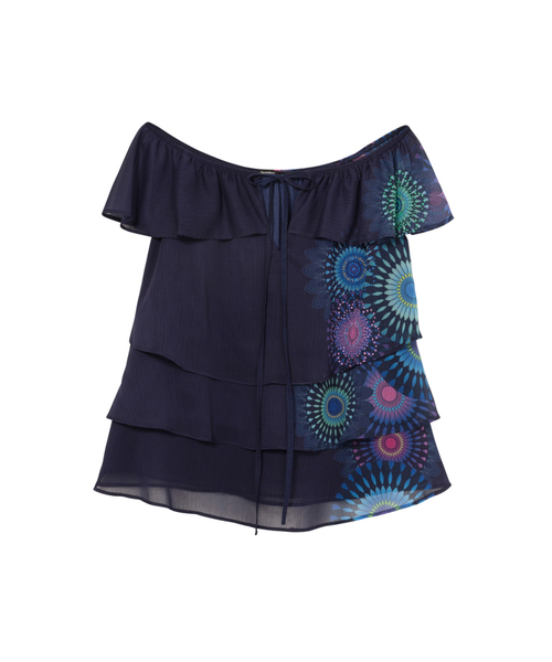 Desigual(デシグアル)の「ブラウス ショート袖(Tシャツ/カットソー・レディース・ブルー・2L/SS/S/M/L/3L)」の13枚目の写真