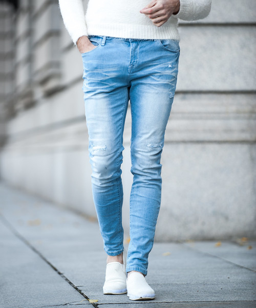 NEW GENTLEMAN（ニュージェントルマン）の「AUGUSTA DENIM PANTS(オーガスタ デニム パンツ)スキニー デニム パンツ（デニムパンツ・メンズ・サックスブルー/インディゴブルー/ブルー/ブルー系その他/ロイヤルブルー/ブルー系その他2/ブルー系その他3/ターコイズブルー/ブラック/ネイビー/ブルー系その他4・1/S/2/M/3/L）」の8枚目の写真