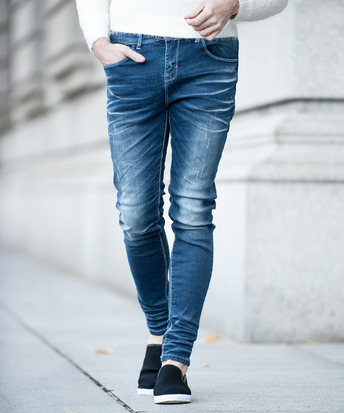 NEW GENTLEMAN（ニュージェントルマン）の「AUGUSTA DENIM PANTS(オーガスタ デニム パンツ)スキニー デニム パンツ（デニムパンツ・メンズ・サックスブルー/インディゴブルー/ブルー/ブルー系その他/ロイヤルブルー/ブルー系その他2/ブルー系その他3/ターコイズブルー/ブラック/ネイビー/ブルー系その他4・1/S/2/M/3/L）」の7枚目の写真