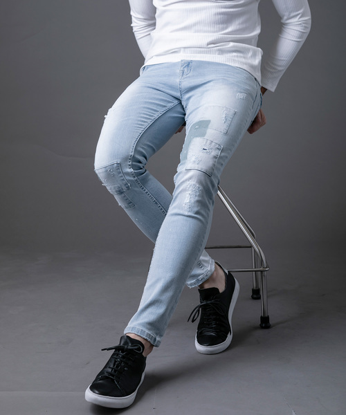 NEW GENTLEMAN（ニュージェントルマン）の「AUGUSTA DENIM PANTS(オーガスタ デニム パンツ)スキニー デニム パンツ（デニムパンツ・メンズ・サックスブルー/インディゴブルー/ブルー/ブルー系その他/ロイヤルブルー/ブルー系その他2/ブルー系その他3/ターコイズブルー/ブラック/ネイビー/ブルー系その他4・1/S/2/M/3/L）」の11枚目の写真