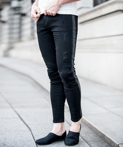 NEW GENTLEMAN（ニュージェントルマン）の「AUGUSTA DENIM PANTS(オーガスタ デニム パンツ)スキニー デニム パンツ（デニムパンツ・メンズ・サックスブルー/インディゴブルー/ブルー/ブルー系その他/ロイヤルブルー/ブルー系その他2/ブルー系その他3/ターコイズブルー/ブラック/ネイビー/ブルー系その他4・1/S/2/M/3/L）」の2枚目の写真