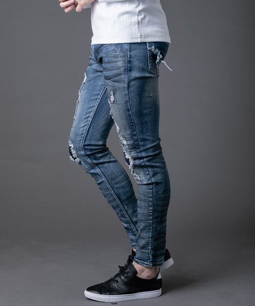 NEW GENTLEMAN（ニュージェントルマン）の「AUGUSTA DENIM PANTS(オーガスタ デニム パンツ)スキニー デニム パンツ（デニムパンツ・メンズ・サックスブルー/インディゴブルー/ブルー/ブルー系その他/ロイヤルブルー/ブルー系その他2/ブルー系その他3/ターコイズブルー/ブラック/ネイビー/ブルー系その他4・1/S/2/M/3/L）」の22枚目の写真