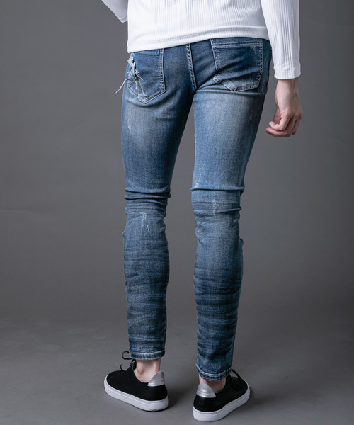 NEW GENTLEMAN（ニュージェントルマン）の「AUGUSTA DENIM PANTS(オーガスタ デニム パンツ)スキニー デニム パンツ（デニムパンツ・メンズ・サックスブルー/インディゴブルー/ブルー/ブルー系その他/ロイヤルブルー/ブルー系その他2/ブルー系その他3/ターコイズブルー/ブラック/ネイビー/ブルー系その他4・1/S/2/M/3/L）」の21枚目の写真