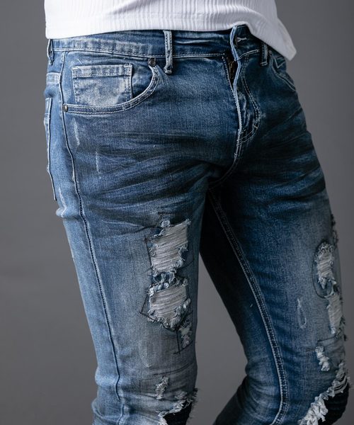 NEW GENTLEMAN（ニュージェントルマン）の「AUGUSTA DENIM PANTS(オーガスタ デニム パンツ)スキニー デニム パンツ（デニムパンツ・メンズ・サックスブルー/インディゴブルー/ブルー/ブルー系その他/ロイヤルブルー/ブルー系その他2/ブルー系その他3/ターコイズブルー/ブラック/ネイビー/ブルー系その他4・1/S/2/M/3/L）」の20枚目の写真