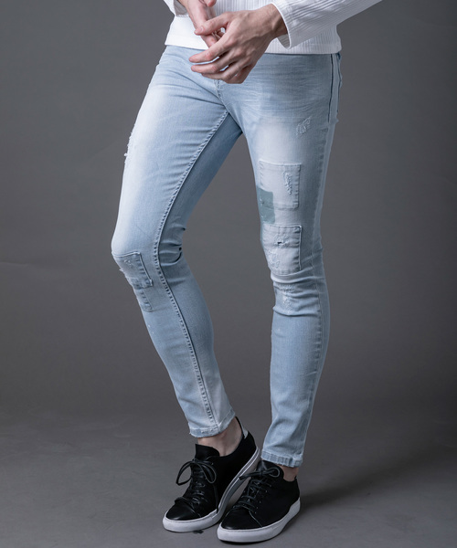 NEW GENTLEMAN（ニュージェントルマン）の「AUGUSTA DENIM PANTS(オーガスタ デニム パンツ)スキニー デニム パンツ（デニムパンツ・メンズ・サックスブルー/インディゴブルー/ブルー/ブルー系その他/ロイヤルブルー/ブルー系その他2/ブルー系その他3/ターコイズブルー/ブラック/ネイビー/ブルー系その他4・1/S/2/M/3/L）」の17枚目の写真