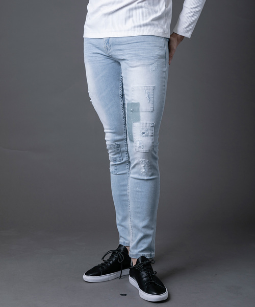 NEW GENTLEMAN（ニュージェントルマン）の「AUGUSTA DENIM PANTS(オーガスタ デニム パンツ)スキニー デニム パンツ（デニムパンツ・メンズ・サックスブルー/インディゴブルー/ブルー/ブルー系その他/ロイヤルブルー/ブルー系その他2/ブルー系その他3/ターコイズブルー/ブラック/ネイビー/ブルー系その他4・1/S/2/M/3/L）」の16枚目の写真