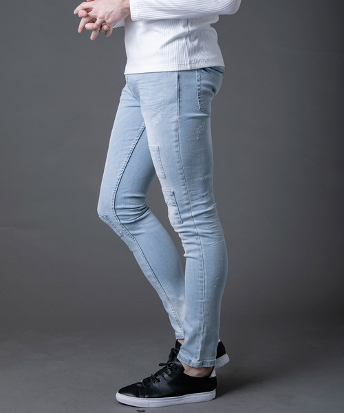 NEW GENTLEMAN（ニュージェントルマン）の「AUGUSTA DENIM PANTS(オーガスタ デニム パンツ)スキニー デニム パンツ（デニムパンツ・メンズ・サックスブルー/インディゴブルー/ブルー/ブルー系その他/ロイヤルブルー/ブルー系その他2/ブルー系その他3/ターコイズブルー/ブラック/ネイビー/ブルー系その他4・1/S/2/M/3/L）」の15枚目の写真