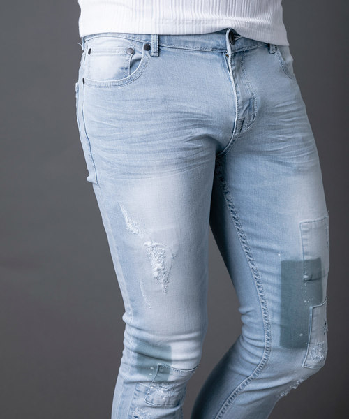 NEW GENTLEMAN（ニュージェントルマン）の「AUGUSTA DENIM PANTS(オーガスタ デニム パンツ)スキニー デニム パンツ（デニムパンツ・メンズ・サックスブルー/インディゴブルー/ブルー/ブルー系その他/ロイヤルブルー/ブルー系その他2/ブルー系その他3/ターコイズブルー/ブラック/ネイビー/ブルー系その他4・1/S/2/M/3/L）」の13枚目の写真