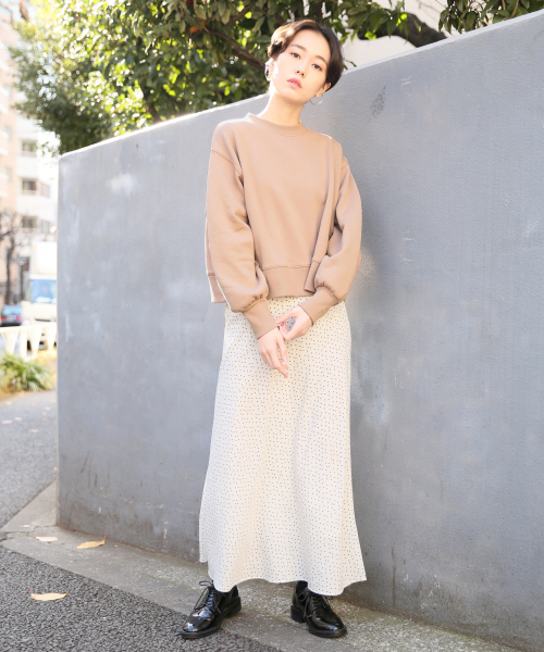 LOWRYS FARM（ローリーズファーム）の「ドットマーメイドスカート　824856（スカート・レディース・ホワイト/ブラック/ブラウン・FREE）」の16枚目の写真