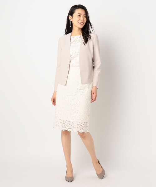 NOLLEY’S Sophi(ノーリーズソフィ)の「ニットジョーゼットジャケット(テーラードジャケット・レディース・ベージュ系その他2/ネイビー/インディゴブルー・36/38/40)」の12枚目の写真