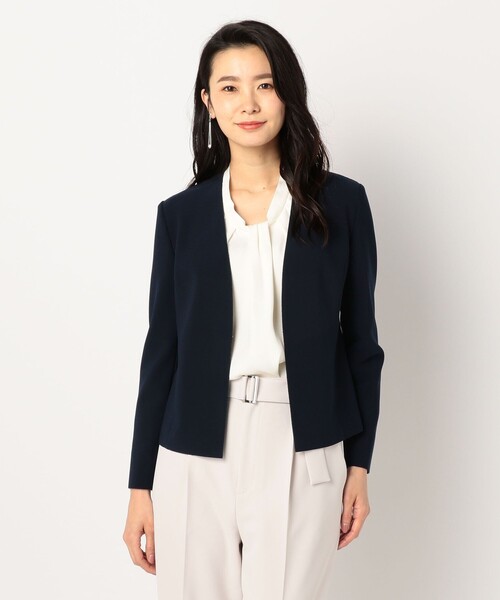NOLLEY’S Sophi(ノーリーズソフィ)の「ニットジョーゼットジャケット(テーラードジャケット・レディース・ベージュ系その他2/ネイビー/インディゴブルー・36/38/40)」の10枚目の写真