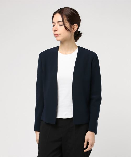 NOLLEY’S Sophi(ノーリーズソフィ)の「ニットジョーゼットジャケット(テーラードジャケット・レディース・ベージュ系その他2/ネイビー/インディゴブルー・36/38/40)」の7枚目の写真