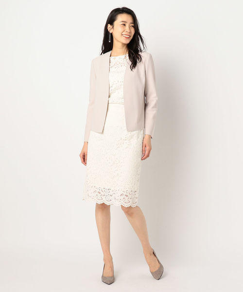 NOLLEY’S Sophi(ノーリーズソフィ)の「ニットジョーゼットジャケット(テーラードジャケット・レディース・ベージュ系その他2/ネイビー/インディゴブルー・36/38/40)」の8枚目の写真