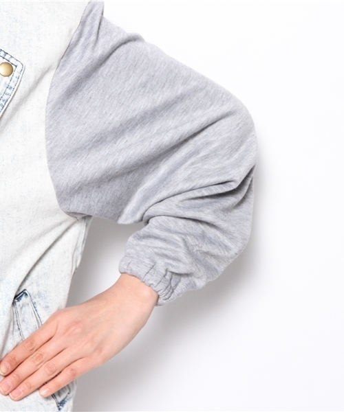 WEGO(ウィゴー)の「WEGO/デニムBIGライダースジャケット(ライダースジャケット・レディース・ダークインディゴブルー/ライトインディゴブルー・FREE)」の8枚目の写真