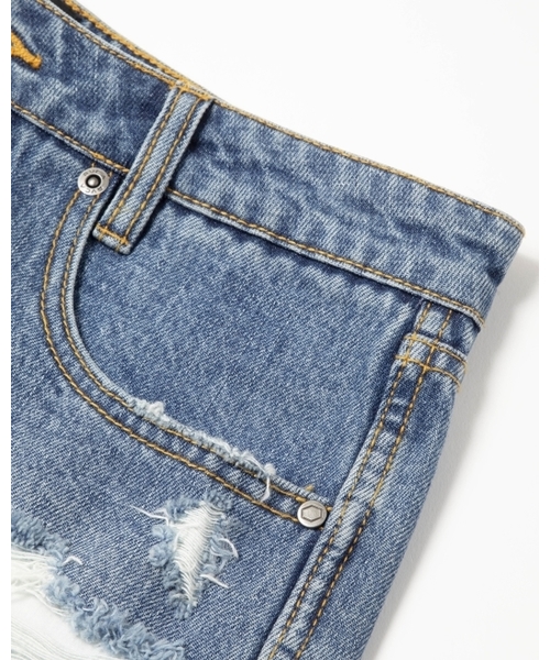 RVCA(ルーカ)の「RVCA レディース THE BF ショートパンツ/ルーカ カットオフ デニムショーツ(デニムパンツ・レディース・ブルー/ライトブルー・24inch/25inch)」の9枚目の写真