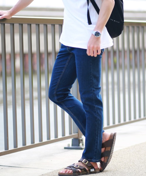 OUTDOOR PRODUCTS（アウトドアプロダクツ）の「OUTDOOR　スリムシルエット ストレッチデニムパンツ（デニムパンツ・メンズ・ライトブルー/ネイビー/ブルー系その他/インディゴブルー・79/91/76/82/85/88）」の4枚目の写真