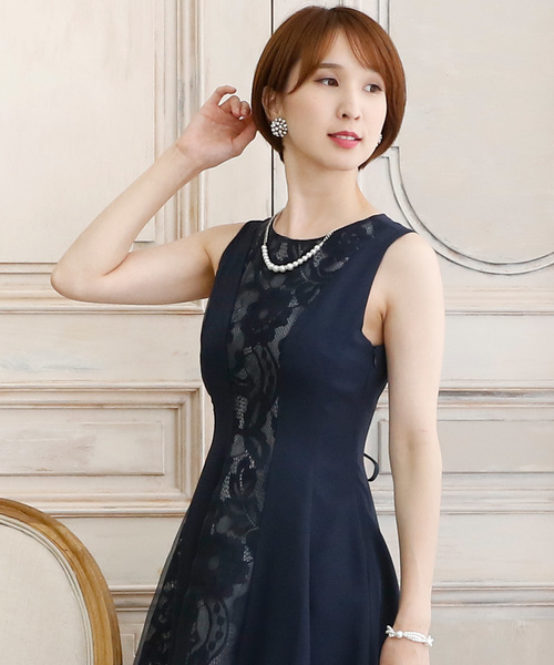PourVous（プールヴー）の「ノースリーブ&ミニ丈 ワンピースドレス オーガンジー 結婚式 フォーマル オケージョンドレス お呼ばれ 二次会 成人式 （ドレス・レディース・ネイビー/グレー/ピンク・M）」の22枚目の写真