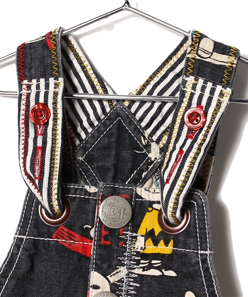 BOOFOOWOO（ブーフーウー）の「PEANUTSサロペット KID'S Baseball柄（サロペット/オーバーオール・キッズ・グレー・100/120/110/130/80/90）」の3枚目の写真