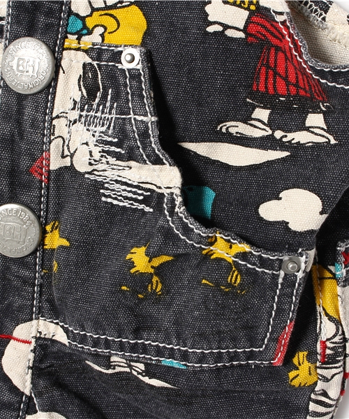 BOOFOOWOO（ブーフーウー）の「PEANUTSサロペット KID'S Baseball柄（サロペット/オーバーオール・キッズ・グレー・100/120/110/130/80/90）」の5枚目の写真