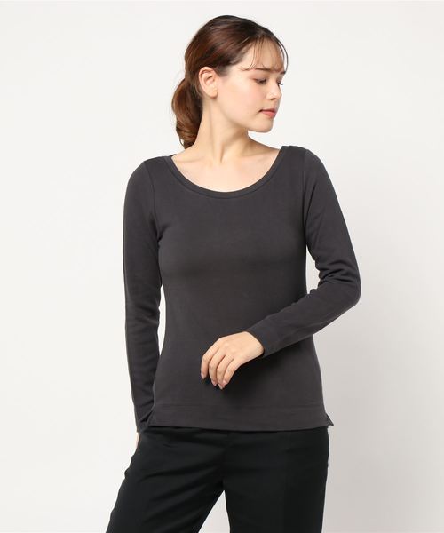 Samansa Mos2 Blue サマンサモスモスブルー の スムースクルーネックカットソー Tシャツ カットソー Wear