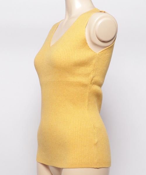 three dots(スリードッツ)の「Cotton melange rib tank(Tシャツ/カットソー・レディース・ブラック/ネイビー/グリーン系その他/シルバー・SMALL/MEDIUM)」の6枚目の写真