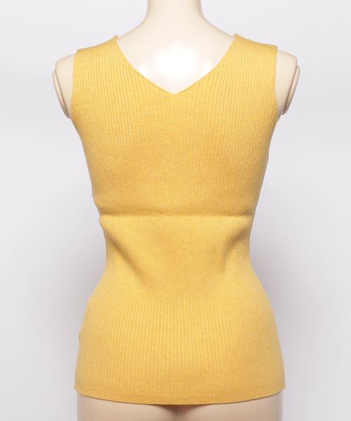 three dots(スリードッツ)の「Cotton melange rib tank(Tシャツ/カットソー・レディース・ブラック/ネイビー/グリーン系その他/シルバー・SMALL/MEDIUM)」の5枚目の写真