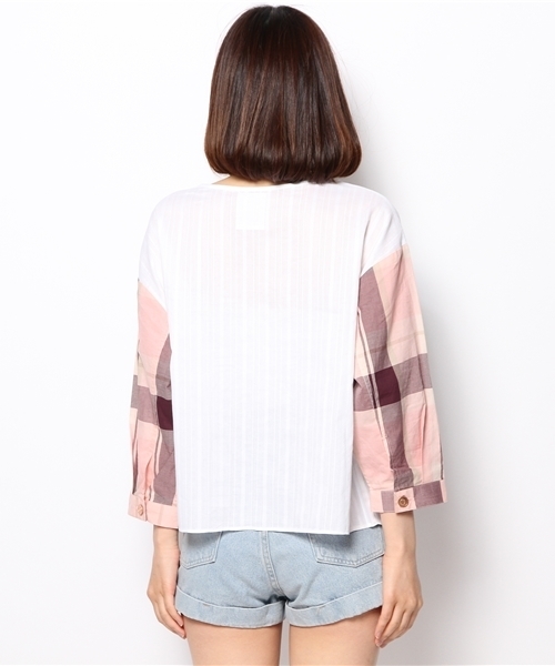 Kastane（カスタネ）の「【Kastane】七分袖オーバーブラウス（シャツ/ブラウス・レディース・オレンジ/ピンク・FREE）」の9枚目の写真