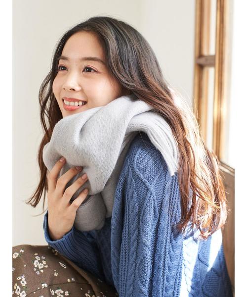 earth music&ecology（アースミュージックアンドエコロジー）の「ラッセルストール ＊（マフラー・レディース・グレー/ピンク/ベージュ/アイボリー・FREE）」の16枚目の写真