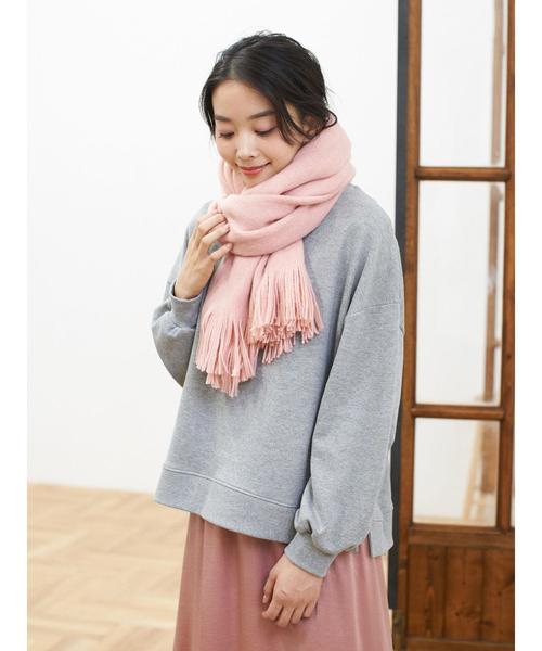 earth music&ecology（アースミュージックアンドエコロジー）の「ラッセルストール ＊（マフラー・レディース・グレー/ピンク/ベージュ/アイボリー・FREE）」の15枚目の写真