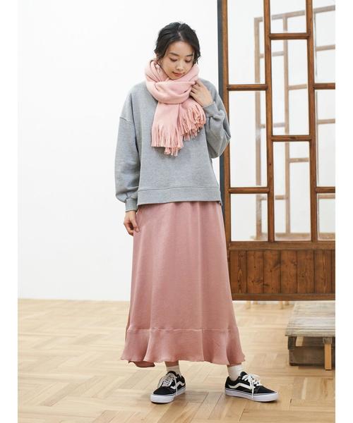 earth music&ecology（アースミュージックアンドエコロジー）の「ラッセルストール ＊（マフラー・レディース・グレー/ピンク/ベージュ/アイボリー・FREE）」の14枚目の写真