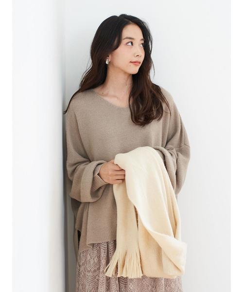 earth music&ecology（アースミュージックアンドエコロジー）の「ラッセルストール ＊（マフラー・レディース・グレー/ピンク/ベージュ/アイボリー・FREE）」の8枚目の写真