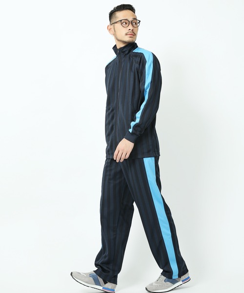 Rocky Monroe(ロッキーモンロー)の「サイドライン シャドーストライプジャージ セットアップ(ジャージ・メンズ・レッド/ホワイト/オレンジ/ピンク/ブルー・M/L)」の4枚目の写真