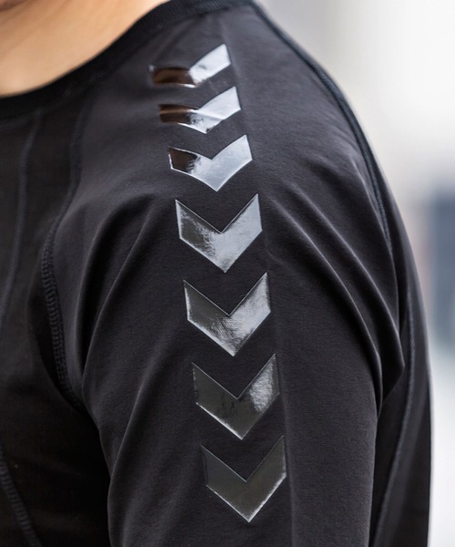 hummel（ヒュンメル）の「直営店・WEB限定 hummel(ヒュンメル)ラグランスリーブTシャツ（Tシャツ/カットソー・メンズ・ブラック/ホワイト・S/M/L/XL）」の7枚目の写真
