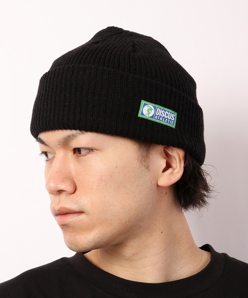 DISCUS（ディスカス）の「DISCUS ワンポイント ショートニットキャップ（ニットキャップ/ビーニー・メンズ・レッド/チャコール/オリーブドラブ/パープル/ネイビー/ワイン/ブラック・FREE）」の2枚目の写真