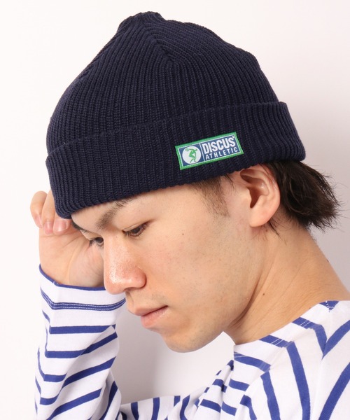 DISCUS（ディスカス）の「DISCUS ワンポイント ショートニットキャップ（ニットキャップ/ビーニー・メンズ・レッド/チャコール/オリーブドラブ/パープル/ネイビー/ワイン/ブラック・FREE）」の10枚目の写真
