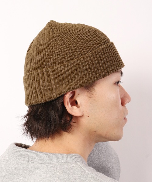 DISCUS（ディスカス）の「DISCUS ワンポイント ショートニットキャップ（ニットキャップ/ビーニー・メンズ・レッド/チャコール/オリーブドラブ/パープル/ネイビー/ワイン/ブラック・FREE）」の14枚目の写真