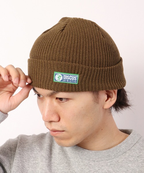 DISCUS（ディスカス）の「DISCUS ワンポイント ショートニットキャップ（ニットキャップ/ビーニー・メンズ・レッド/チャコール/オリーブドラブ/パープル/ネイビー/ワイン/ブラック・FREE）」の16枚目の写真