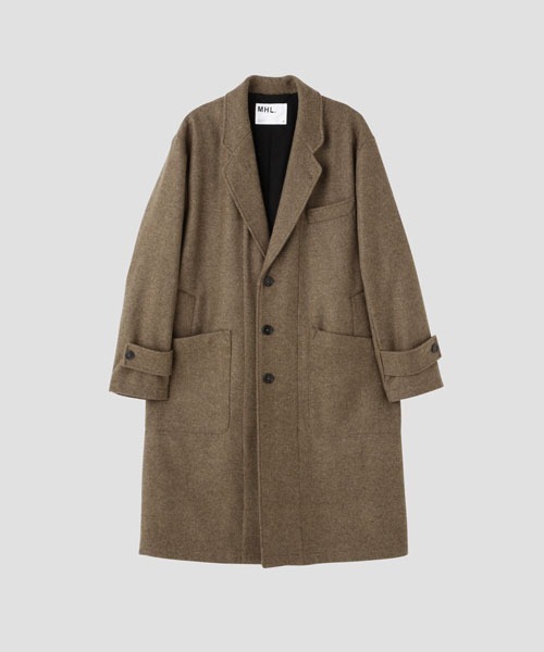 MHL. BASIC WOOL MELTON(SHOP限定) ステンカラーコート MHL.（エムエイチエル）の「BASIC WOOL MELTON(MHL SHOP限定